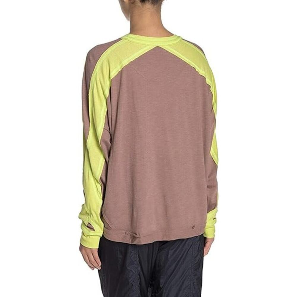 FP Movement All About It Colorblock Long Sleeve Workout Top Elderberry Tea Med - Picture 2 of 12